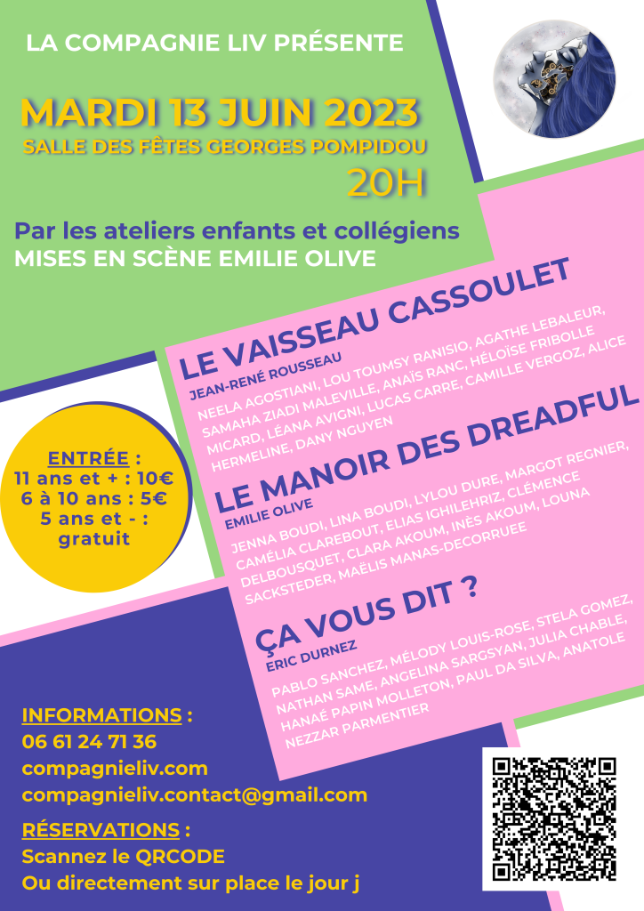 Spectacles de fin d'année des enfants et adolescents pour la saison 2022-2023